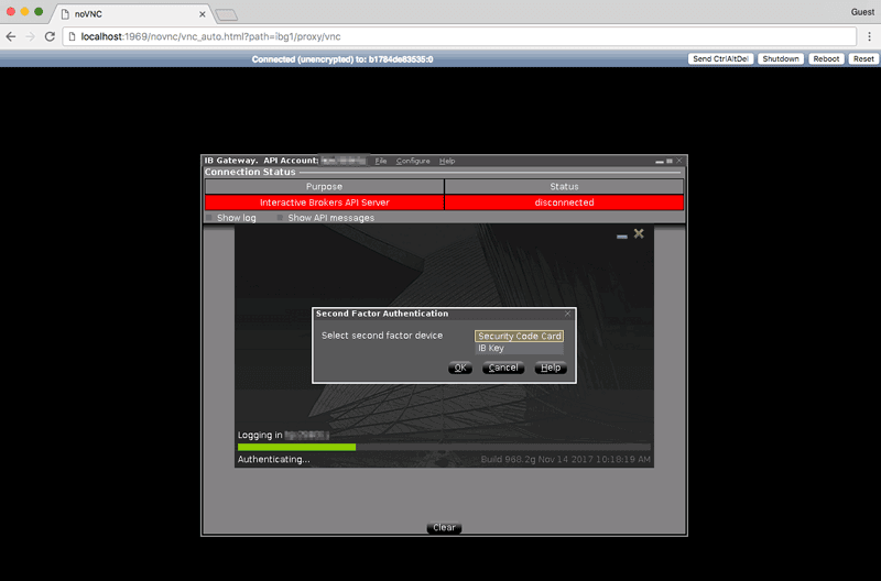 IB Gateway VNC screenshot